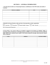 Application for Registration to Actas a Professional Employer Organization in the State of Louisiana - Louisiana, Page 4