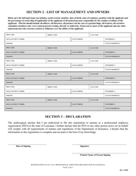 Application for Registration to Actas a Professional Employer Organization in the State of Louisiana - Louisiana, Page 5