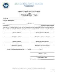 Application for a Certificate of Authority as a Louisiana Domiciled Insurer - Louisiana, Page 20