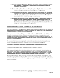 Application for a Certificate of Authority as a Louisiana Domiciled Insurer - Louisiana, Page 2