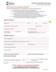 Document preview: Application to Employ Minors Under Age 18 - Louisiana