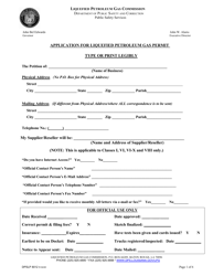 Form DPSLP8012 &quot;Application for Liquefied Petroleum Gas Permit&quot; - Louisiana