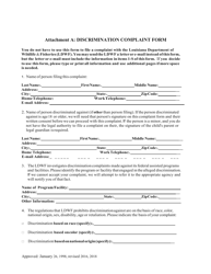 Attachment A Discrimination Complaint Form - Louisiana, Page 5