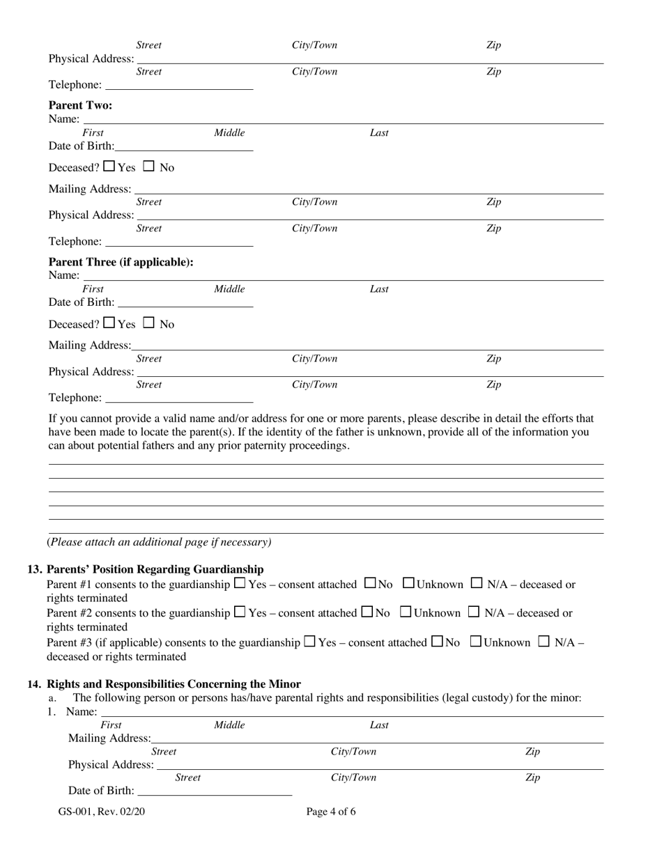 Form GS-001 - Fill Out, Sign Online and Download Fillable PDF, Maine ...