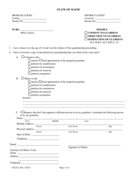 Form GS-012 &quot;Minor's Consent/Objection/Nomination&quot; - Maine
