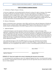 Application for Enrollment - Hope Program - Maine, Page 5