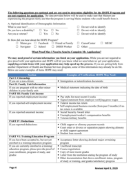 Application for Enrollment - Hope Program - Maine, Page 6