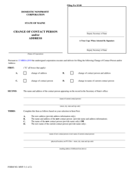 Form MNP-3 Change of Contact Person and/or Address - Maine