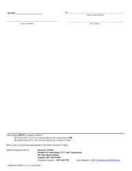 Form MNP-3 Change of Contact Person and/or Address - Maine, Page 2