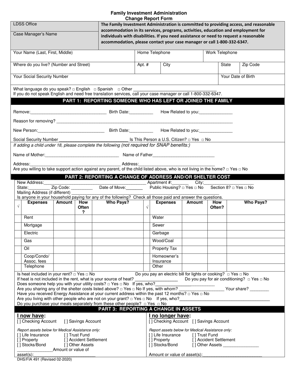 Form DHS FIA491 Fill Out Sign Online And Download Printable PDF 