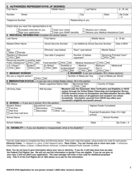 Form DHS/FIA9702 Application for Assistance for One Person - Maryland, Page 2