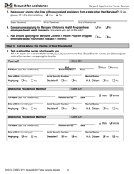 Form DHS/FIA CARES9711 Request for Assistance - Maryland, Page 4
