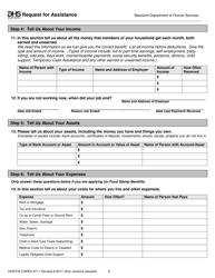 Form DHS/FIA CARES9711 Request for Assistance - Maryland, Page 6