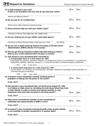Form DHS/FIA CARES9711 Request for Assistance - Maryland, Page 7