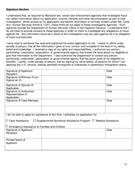 Form DHS/FIA CARES9701 Family Investment Administration Application for Assistance - Maryland, Page 17