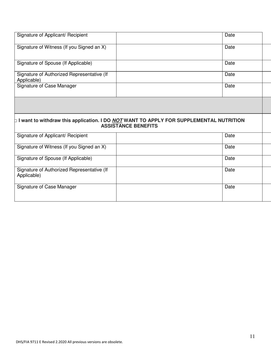 Form DHS / FIA9711 Elderly Simplified Application Project - Maryland, Page 11