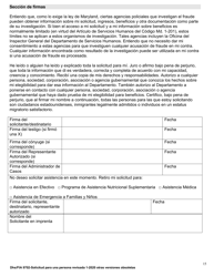 Formulario DHS/FIA9702 Solicitud De Asistencia Para Una Persona - Maryland (Spanish), Page 15