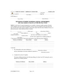 Document preview: Form CC-GN-042 Petition by Standby Guardian (Judicial Appointment) - Maryland