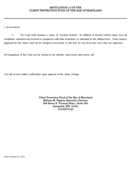 Affidavit of Inactive / Retired Status - Maryland, Page 2