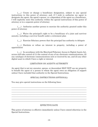 Maryland Statutory Form Limited Power of Attorney - Maryland, Page 19