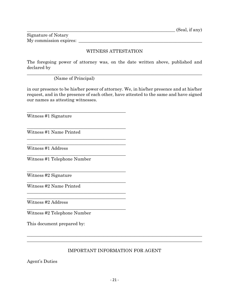 Maryland Statutory Form Limited Power of Attorney - Maryland, Page 21