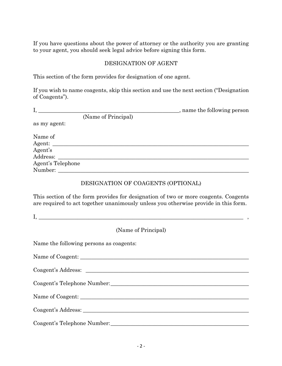Maryland Statutory Form Limited Power of Attorney - Maryland, Page 2