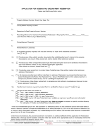 Form SDAT_CH-GR Application for Residential Ground Rent Redemption - Maryland