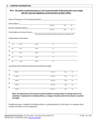 Form FP-043 Application for Certificate of Registration for on-Demand Fueling - Massachusetts, Page 2