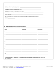 Form FP-043 Application for Certificate of Registration for on-Demand Fueling - Massachusetts, Page 3
