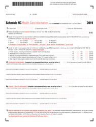 Schedule HC Download Printable PDF or Fill Online Health Care Information - 2019 Massachusetts