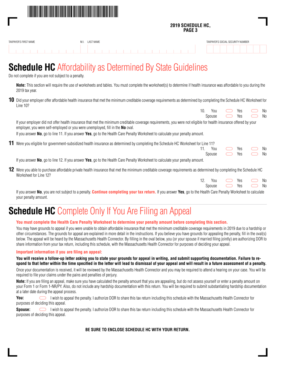 Schedule HC Health Care Information - Massachusetts, Page 4