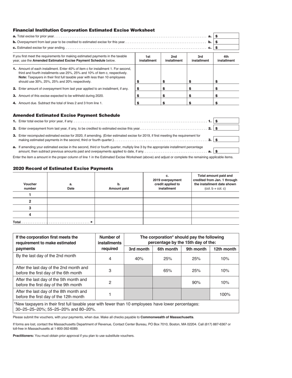 Form 63 FI-ES Corporate Estimated Tax Payment Voucher - Massachusetts, Page 2