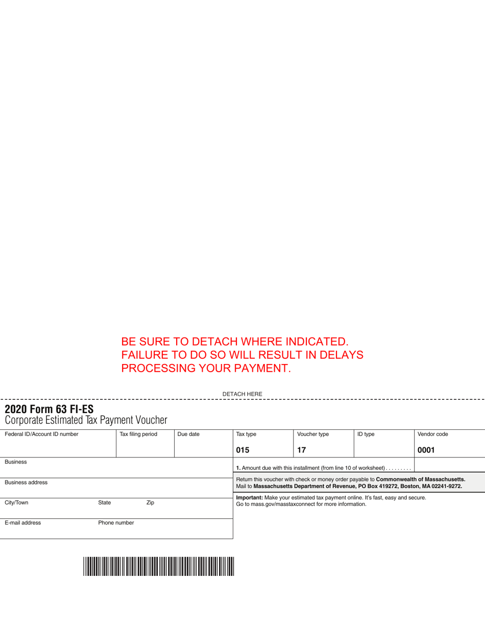 Form 63 FI-ES Corporate Estimated Tax Payment Voucher - Massachusetts, Page 5