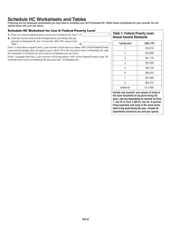 Instructions for Schedule HC Health Care Information - Massachusetts, Page 6