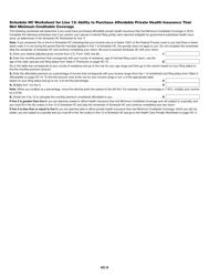 Instructions for Schedule HC Health Care Information - Massachusetts, Page 9