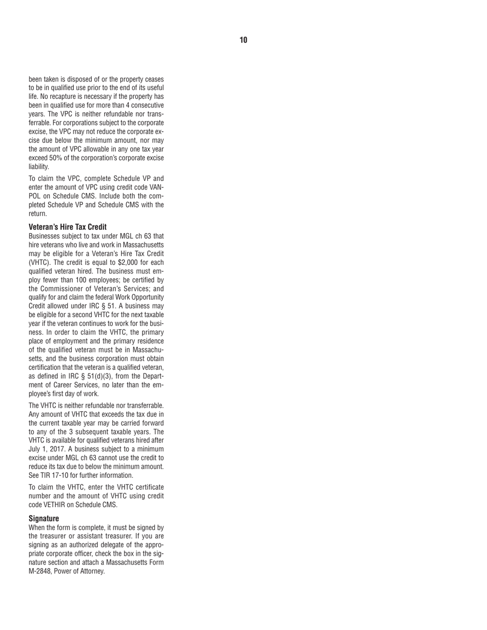 Instructions for Form 63-20P Premium Excise Return for Life Insurance Companies - Massachusetts, Page 10