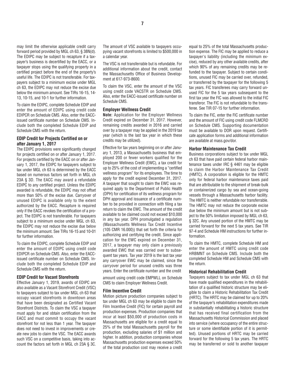 Instructions for Form 63-20P Premium Excise Return for Life Insurance Companies - Massachusetts, Page 7