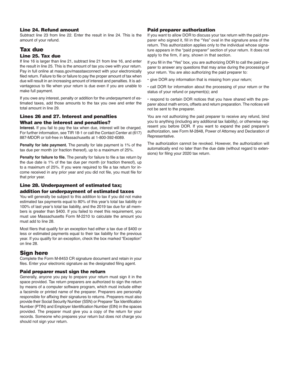 Form MA NRCR Nonresident Composite Return - Massachusetts, Page 4