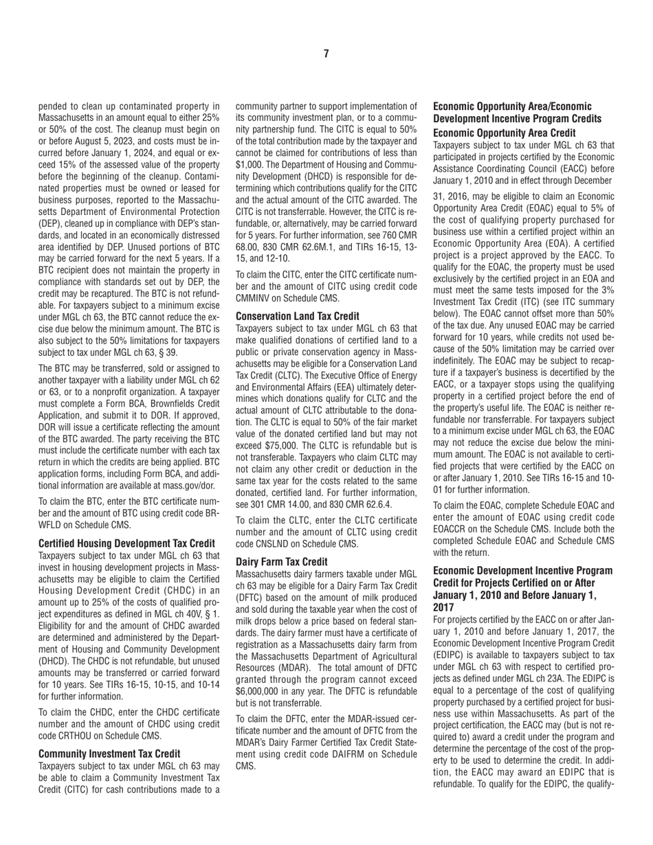 Instructions for Form 63-23P Premium Excise Return for Insurance Companies - Massachusetts, Page 7