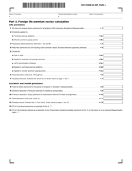 Form 63-20P Premium Excise Return for Life Insurance Companies - Massachusetts, Page 4