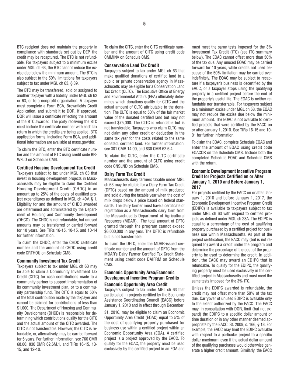 Instructions for Form 63-29A Ocean Marine Profits Tax Return - Massachusetts, Page 5