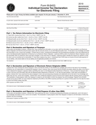 Document preview: Form M-8453 Individual Income Tax Declaration for Electronic Filing - Massachusetts