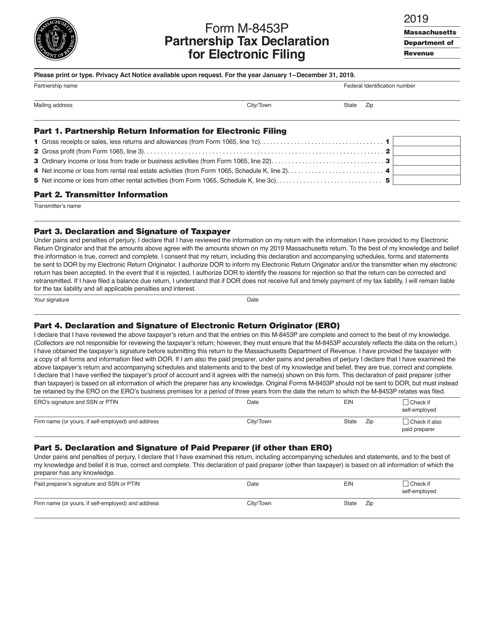 Form M-8453P 2019 Printable Pdf