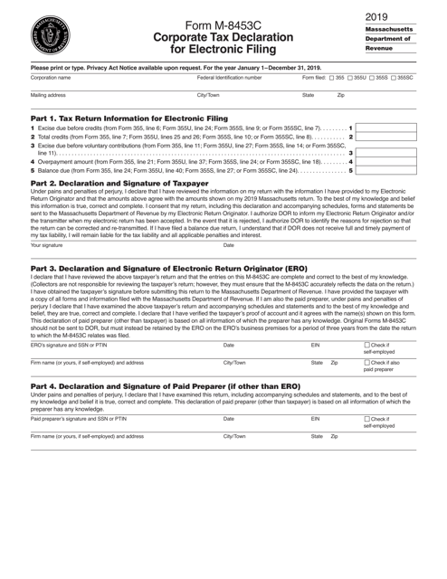Form M-8453C 2019 Printable Pdf