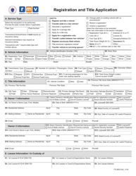Form TTLREG100 Registration and Title Application - Massachusetts