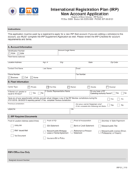Form IRP101 International Registration Plan (Irp) New Account Application - Massachusetts