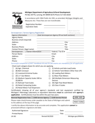 Document preview: Form LB-182 Serviceperson / Service Agency Registration - Michigan