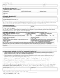 Form PI-218 Pesticide Application Business Road Check - Michigan, Page 2