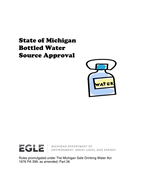Application for State of Michigan Bottled Water Source Approval - Michigan Download Pdf