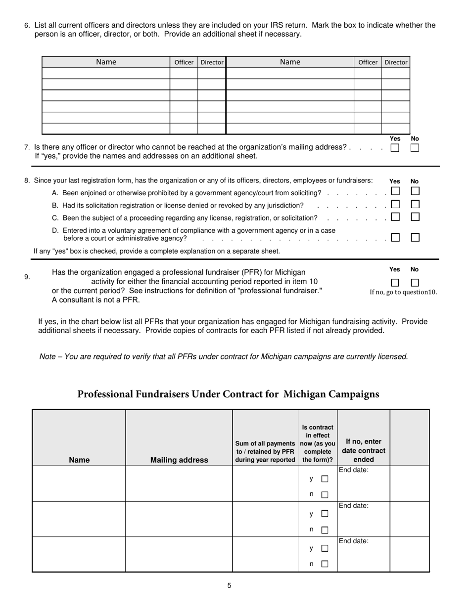Form CTS-02 Renewal Solicitation Form - Michigan, Page 5
